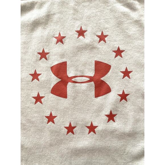 UNDER ARMOUR Freedom Threadborne Crew Off-White/Red Sweatshirt Ladies sz Small - Picture 8 of 11